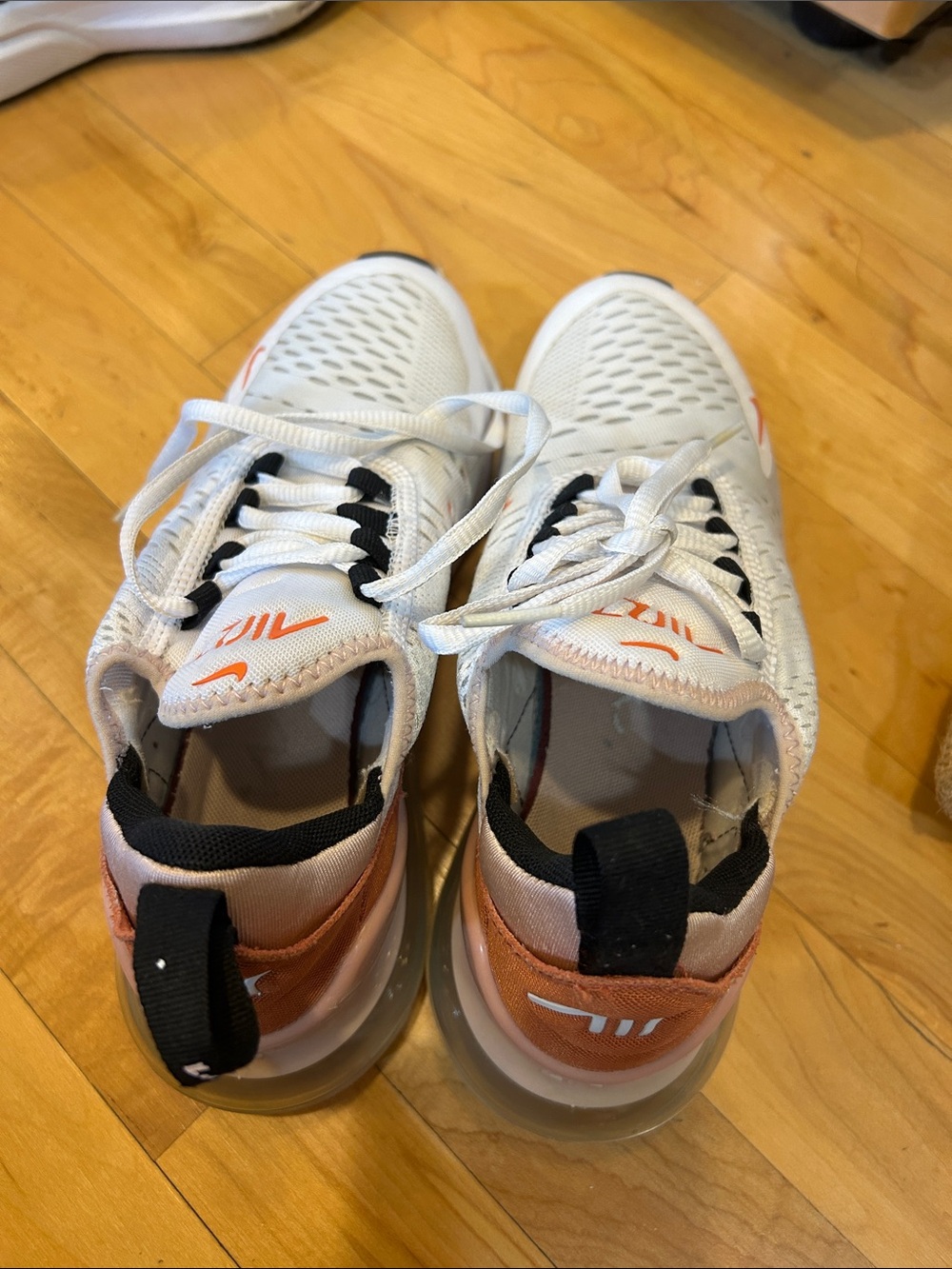 Nike White Sneakers with Peach & Black Accents air 270